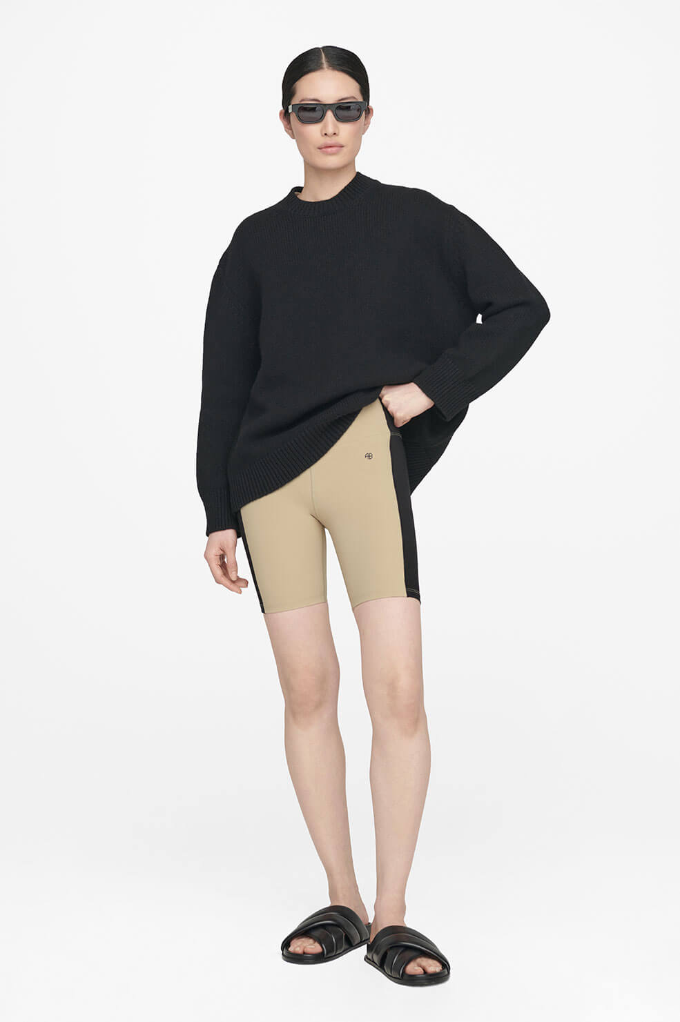 Blake Biker Short - Tan And Black