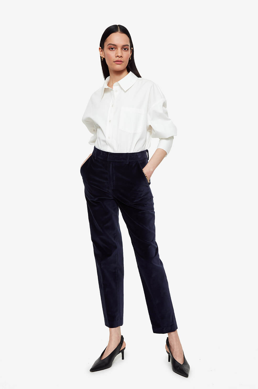 Ella Velvet Trousers - Ink