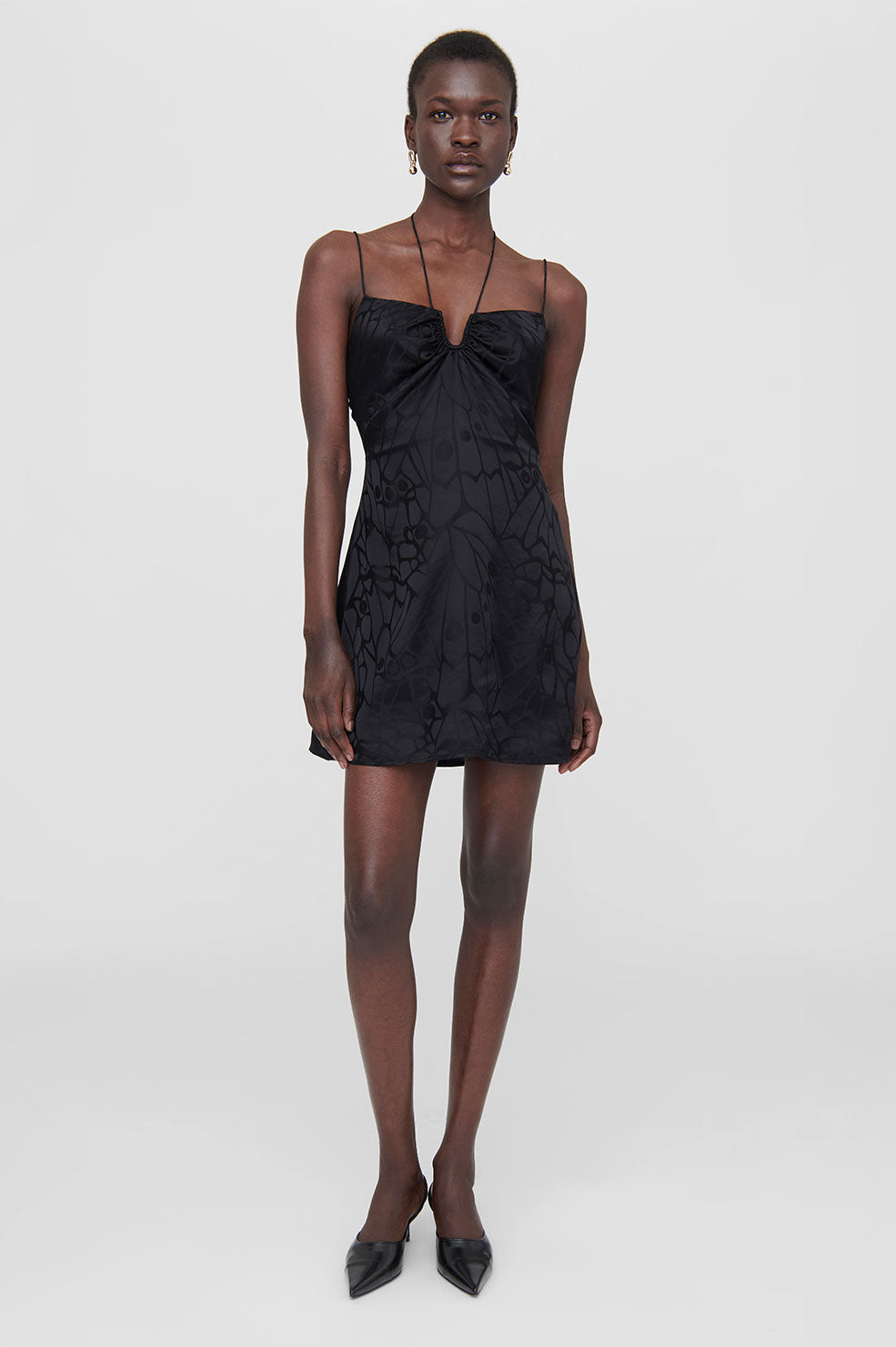 Papillon Dress - Black Butterfly Jacquard