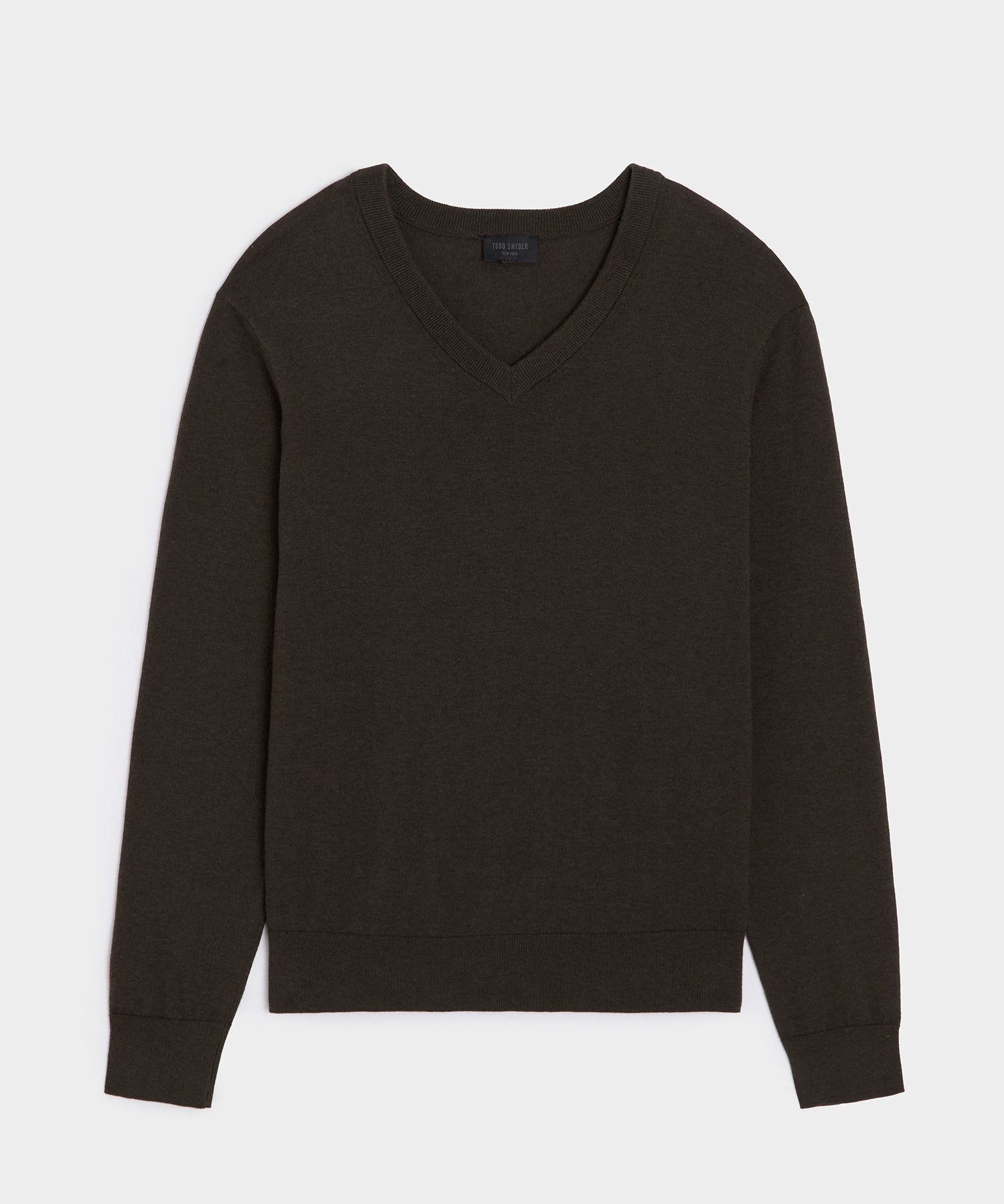 Cotton-Cashmere V-Neck — Caviar