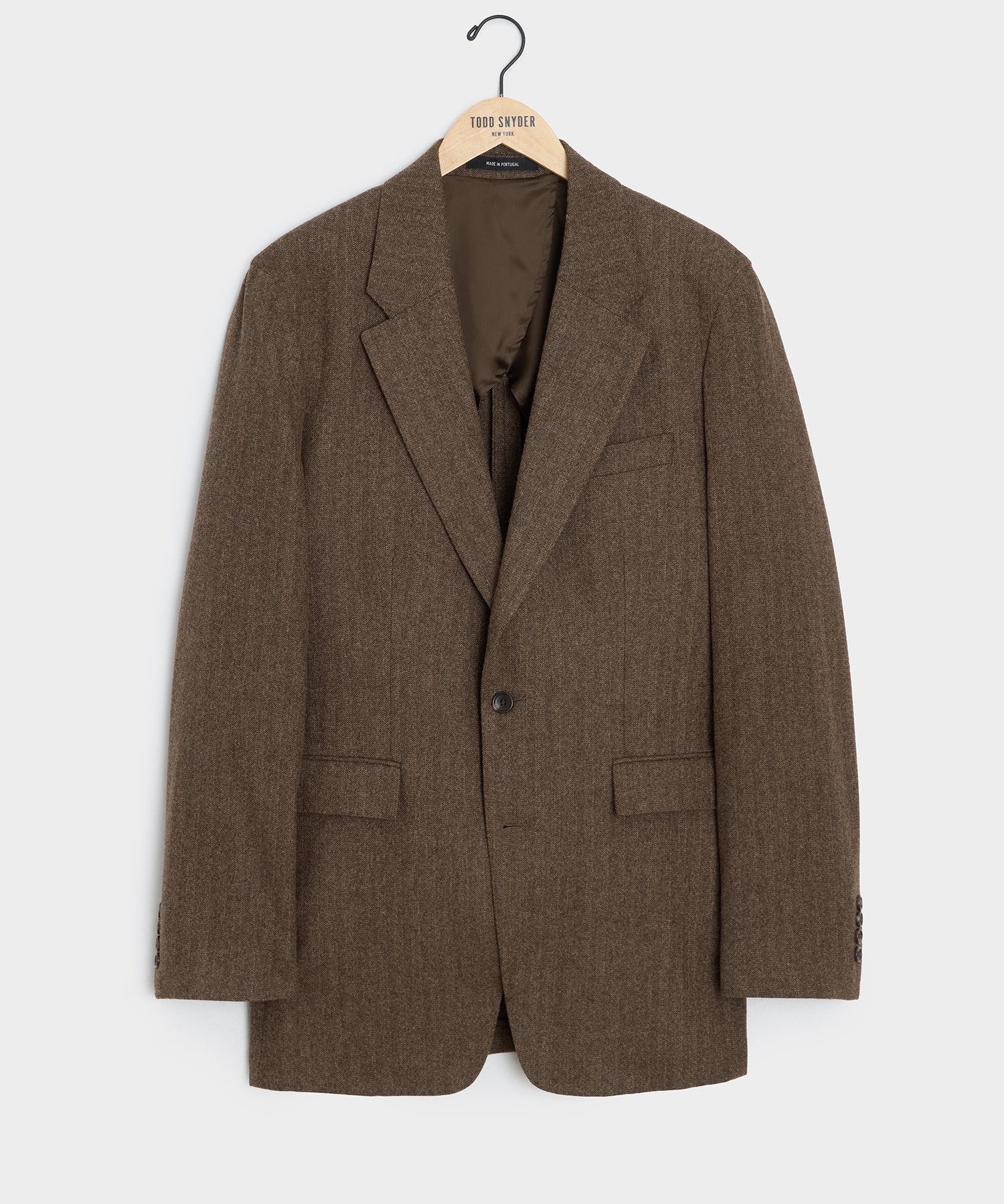 Italian Flannel Herringbone Wythe Jacket — Brown