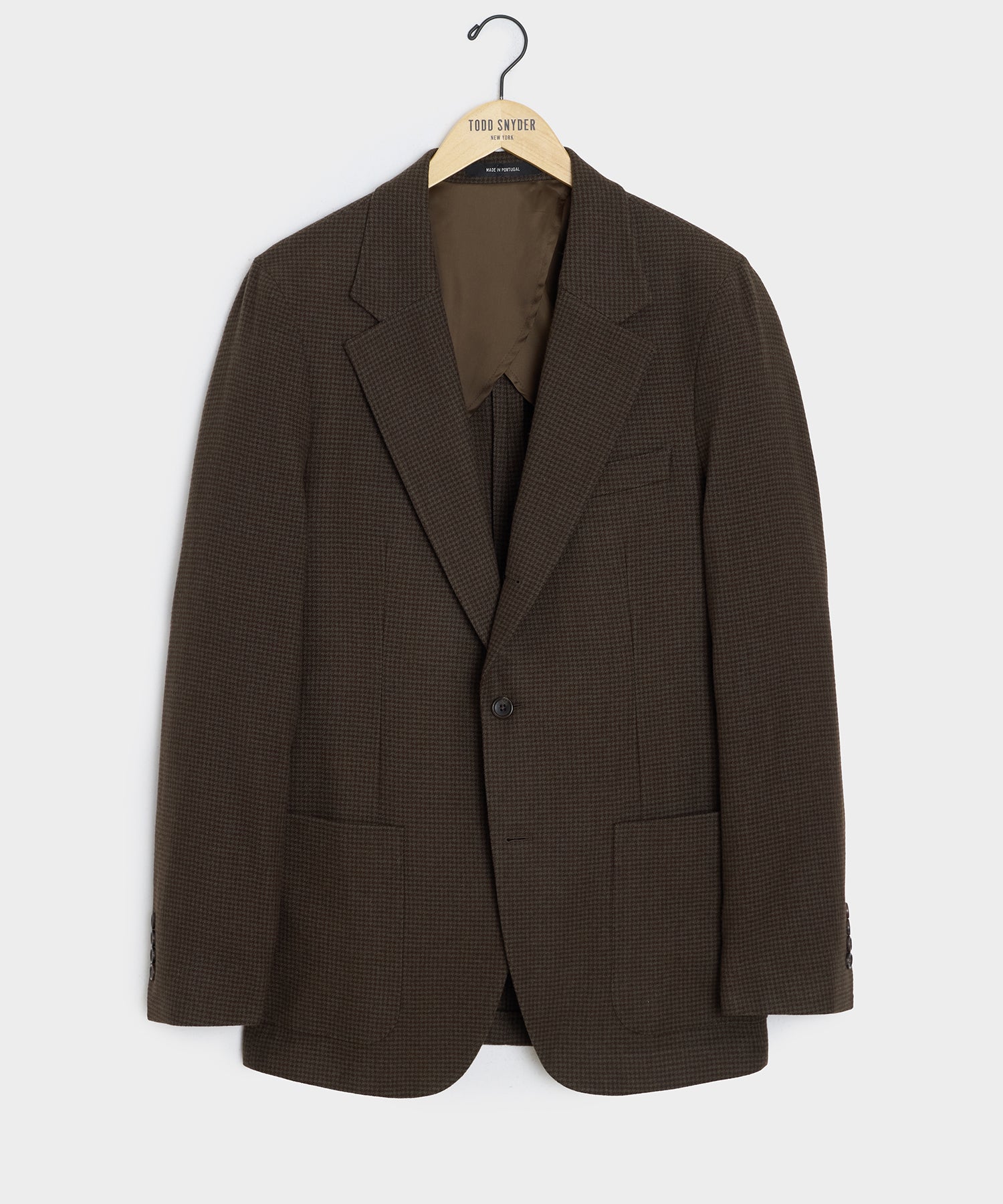 Italian Flannel Houndstooth Madison Jacket — Olive