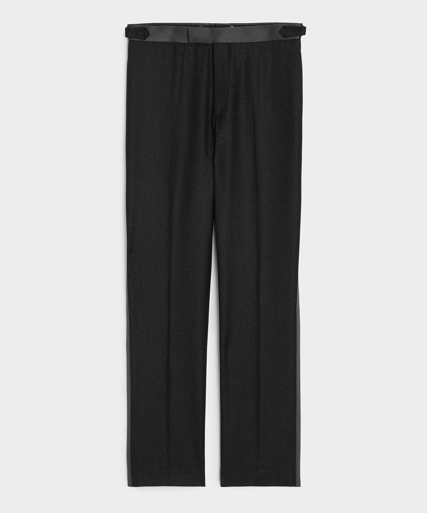 Italian Flannel Tuxedo Trouser — Charcoal