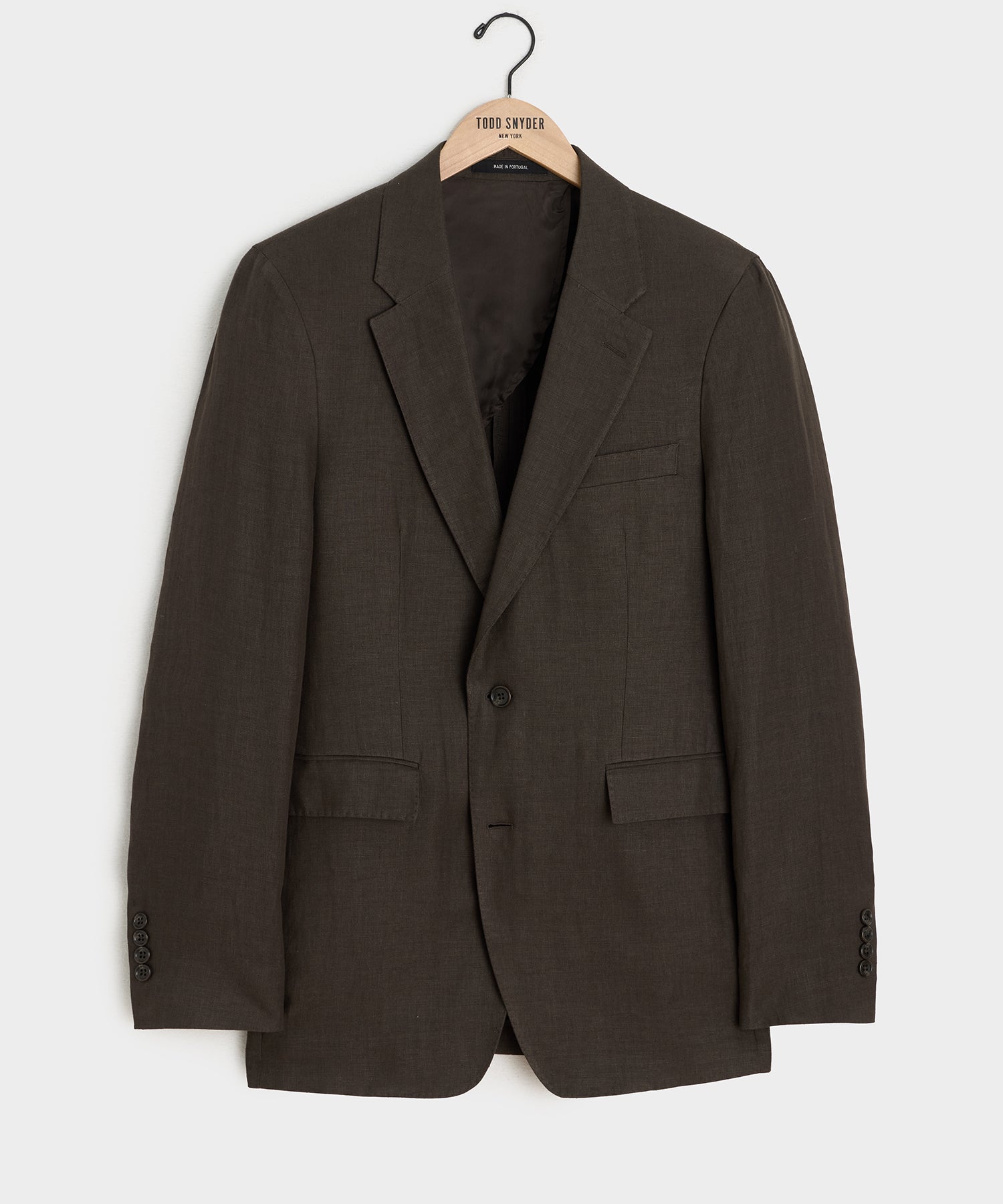 Italian Linen Sutton Jacket — Caviar