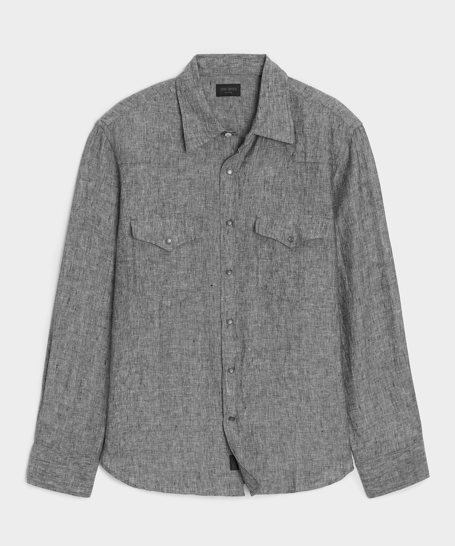 Linen Western Shirt — Black