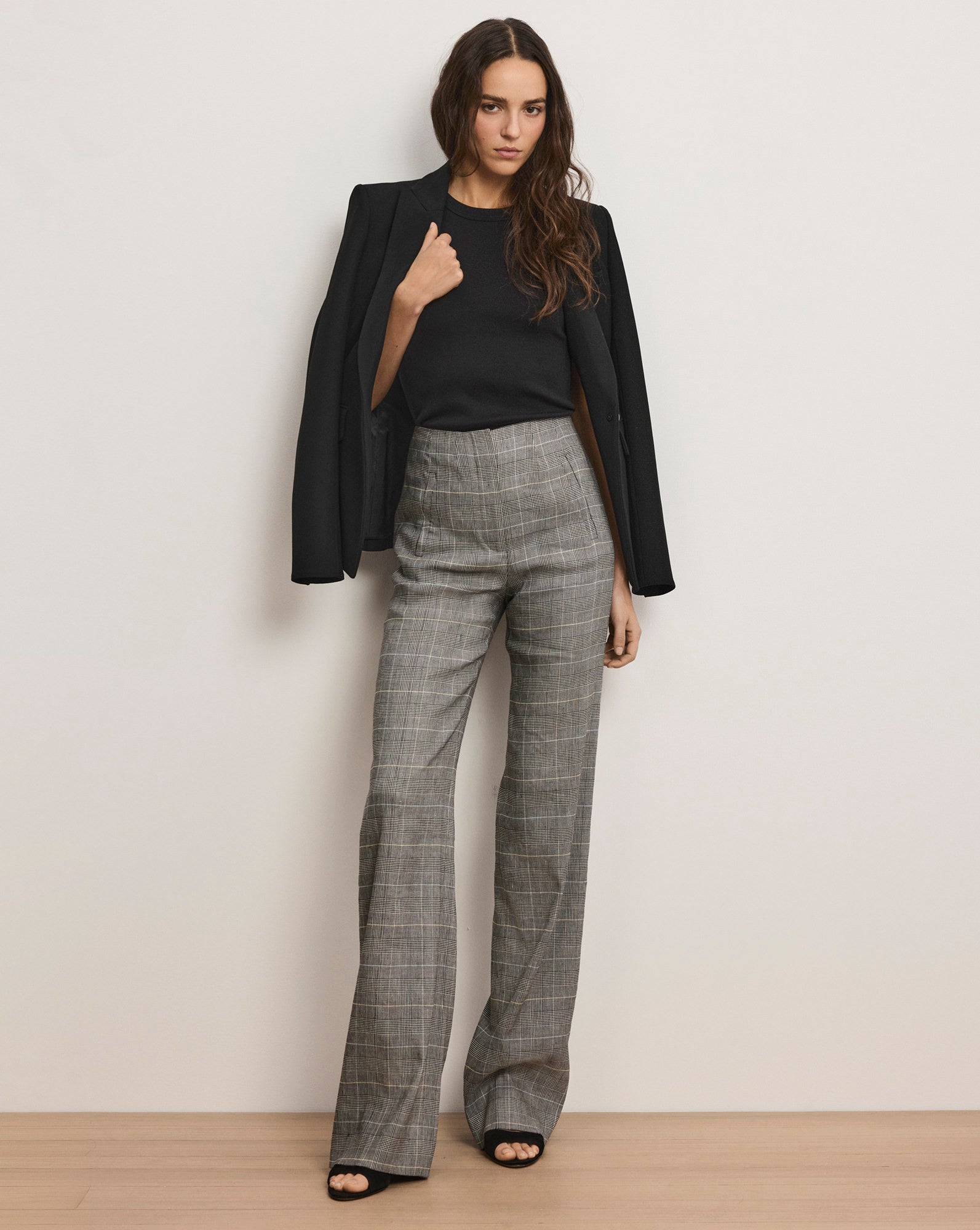 Jude Linen-Blend Wide-Leg Pant — Black Multi