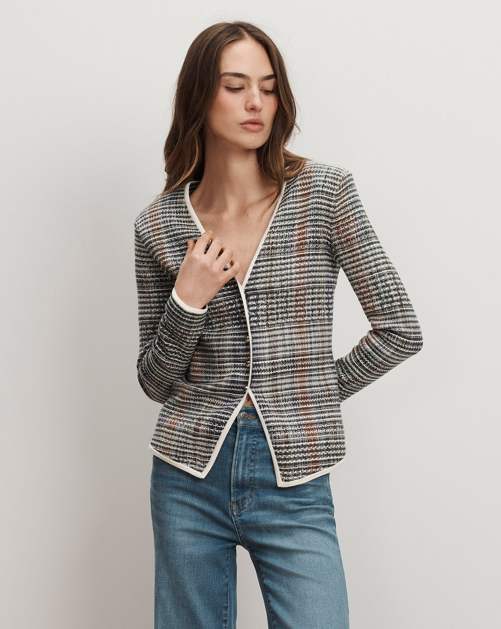 Nadialine Knit Jacket — Dark Hunter Green Multi