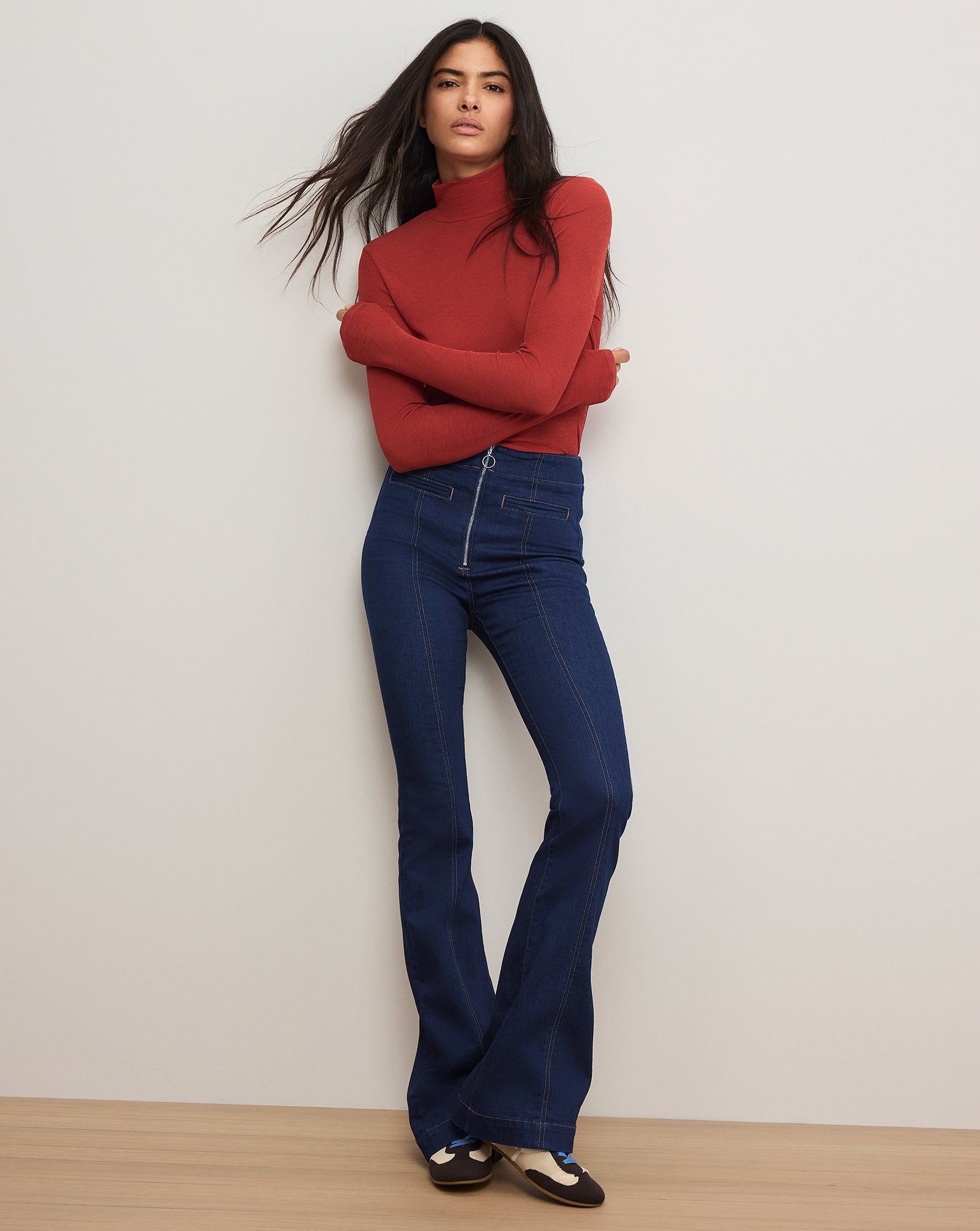 Beverly Skinny-Flare Trouser Jean — Indigo Rinse
