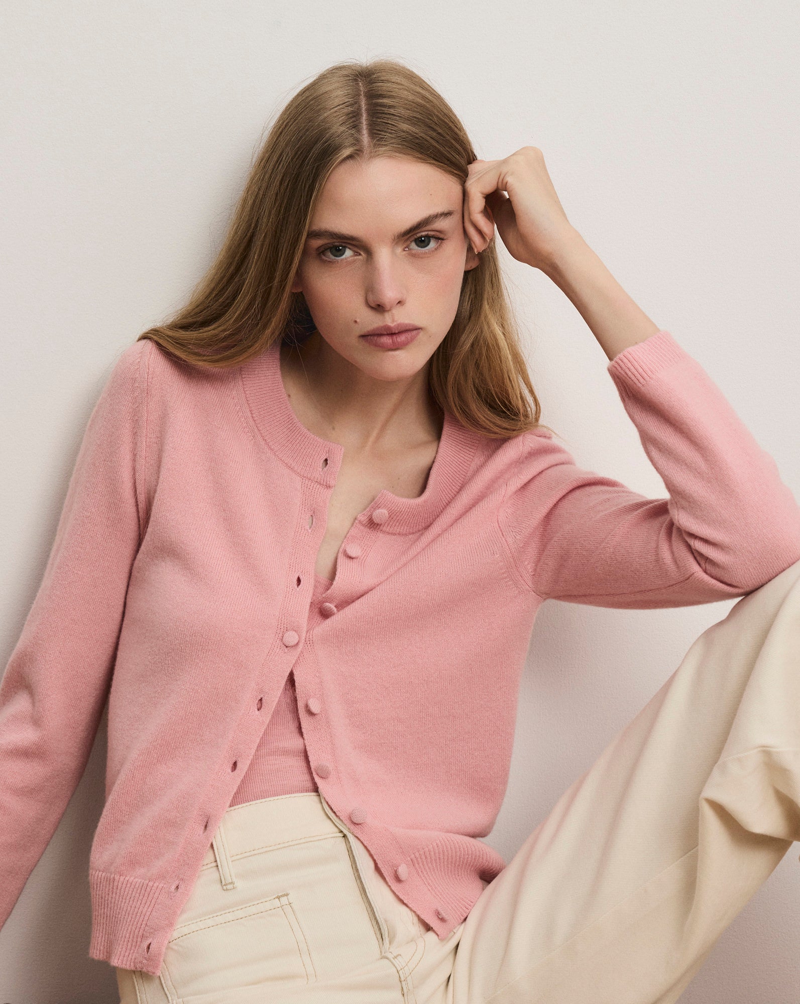 Daro Cashmere Cardigan — Petal