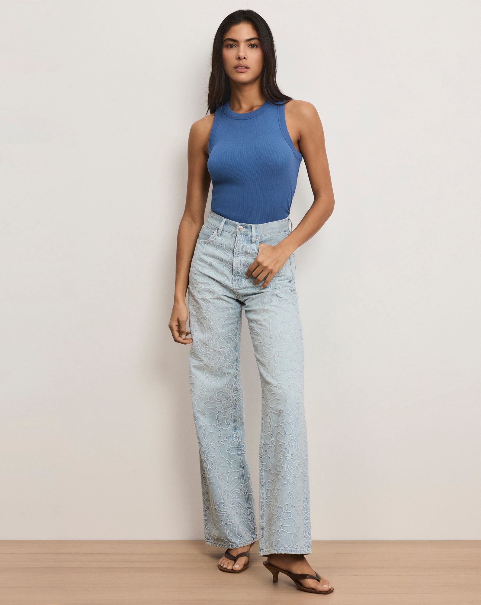 Taylor Embroidered Wide-Leg Jean — Sun Spark
