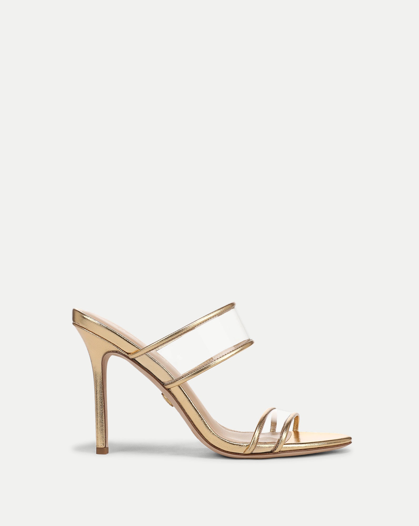 Asha Stiletto Sandal — Clear/Pale Gold